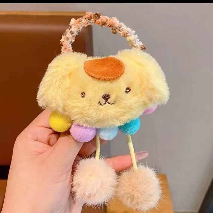 Coolomi banda de pelo para niños cuerda de pelo lindo Sanrio lana de dibujos animados banda de goma chica Cola de Caballo bola accesorios para el cabello