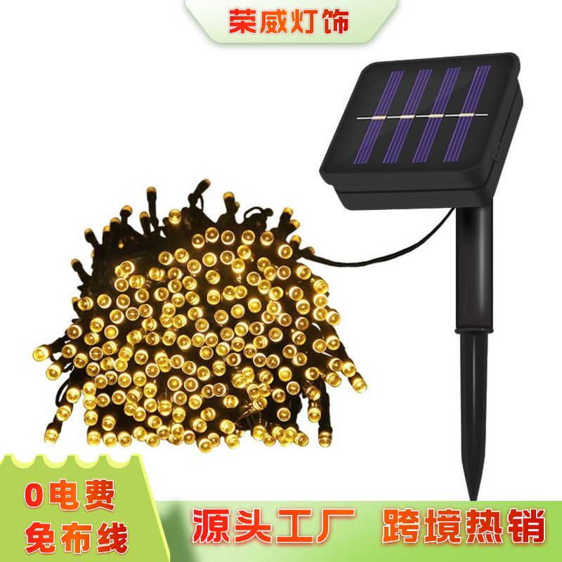 Luces solares LED, luces navideñas, luces para días festivos, luces para acampar al aire libre, luces decorativas para bodas, luces de estrellas para exteriores