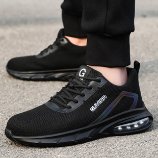 Lightweight and Comfortable Labor Protection Shoes for Men, Breathable, Anti-Smash and Anti-Puncture Safety Shoes, Shock-Absorbing Work Protection and Wear-Resistant Functional Shoes
