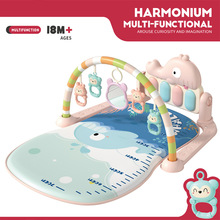 儿童安抚健身架四键动物脚踏琴活动毯初生婴儿爬行垫宝宝游戏围栏