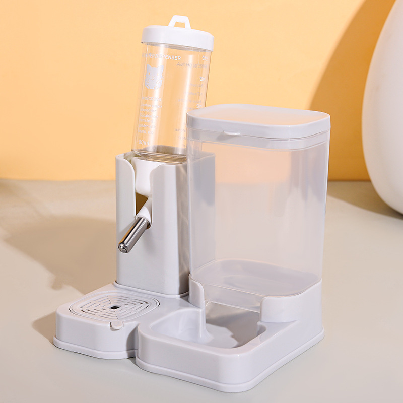 Comedero automático para hámster, dispensador de agua a prueba de fugas, comedero para loros, tazón de comida multifuncional integrado antideslizante para hámster