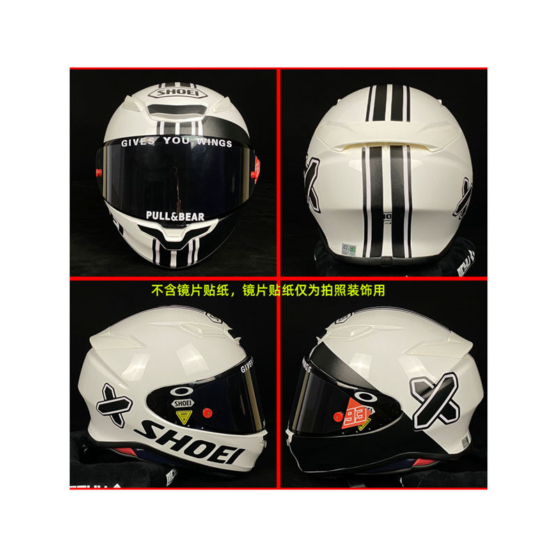 Universal Motorcycle Helmet Sticker X Symbol shoei x14 x15 z7 z8 AGV AVA (Auto Parts and Accessories) - standard-black