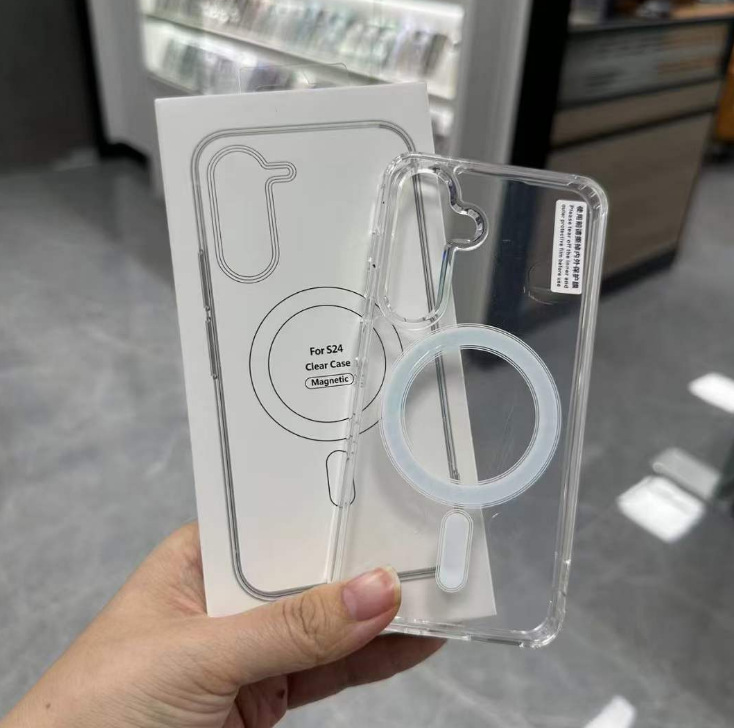 Transparent Magnetic Phone Case For Samsung S24 Ultra S23 S24 Plus_voghion.com