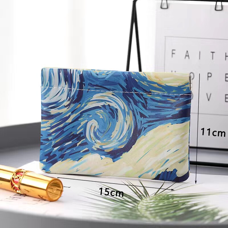 Van Gogh Oil Painting Cosmetic Bag Shrapnel Lipstick Bag Portable Glasses Bag Portable Organizer Bag Small Cosmetics Bag Mini Pouch