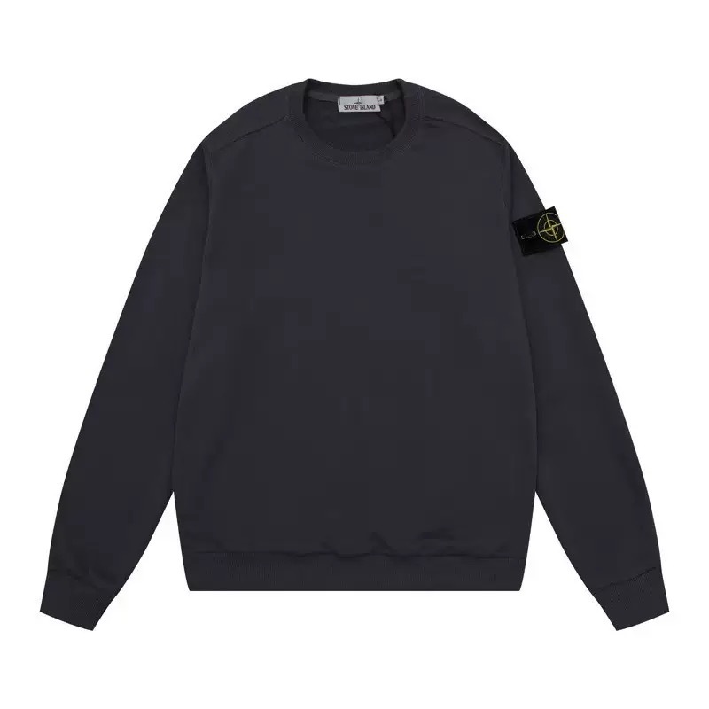 Dark Gray Stone Island-Round Neck Sweatshirt