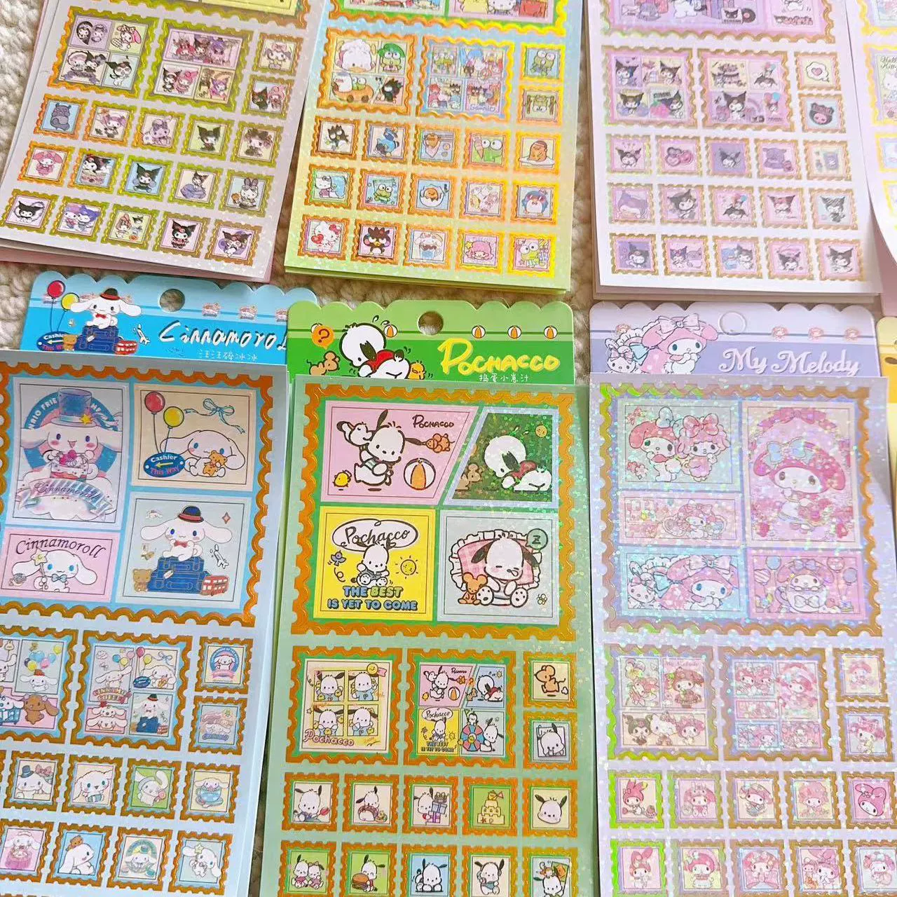 Стикеры (Sanrio) милые мультяшные самоклеящиеся водостойкие наклейки для школьников, набор