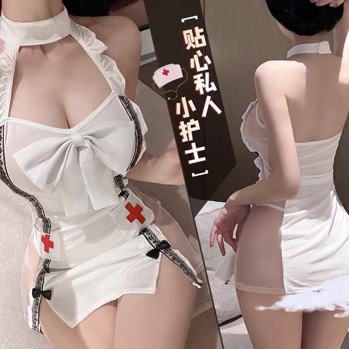 Ruolan Sexy Underwear Sling Lace Perspective Nurses' Clothing Hot Sexy Uniform suit Free of Flirting 5207