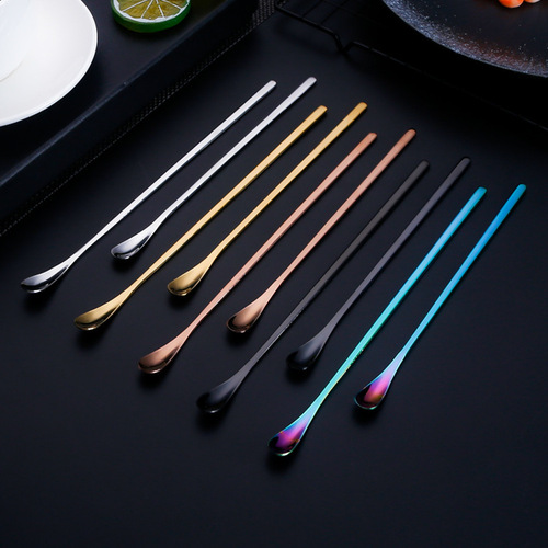 304 stainless steel bar spoon long-handled spoon household creative spoon Korean high-looking bar spoon coffee spoon mixing spoon