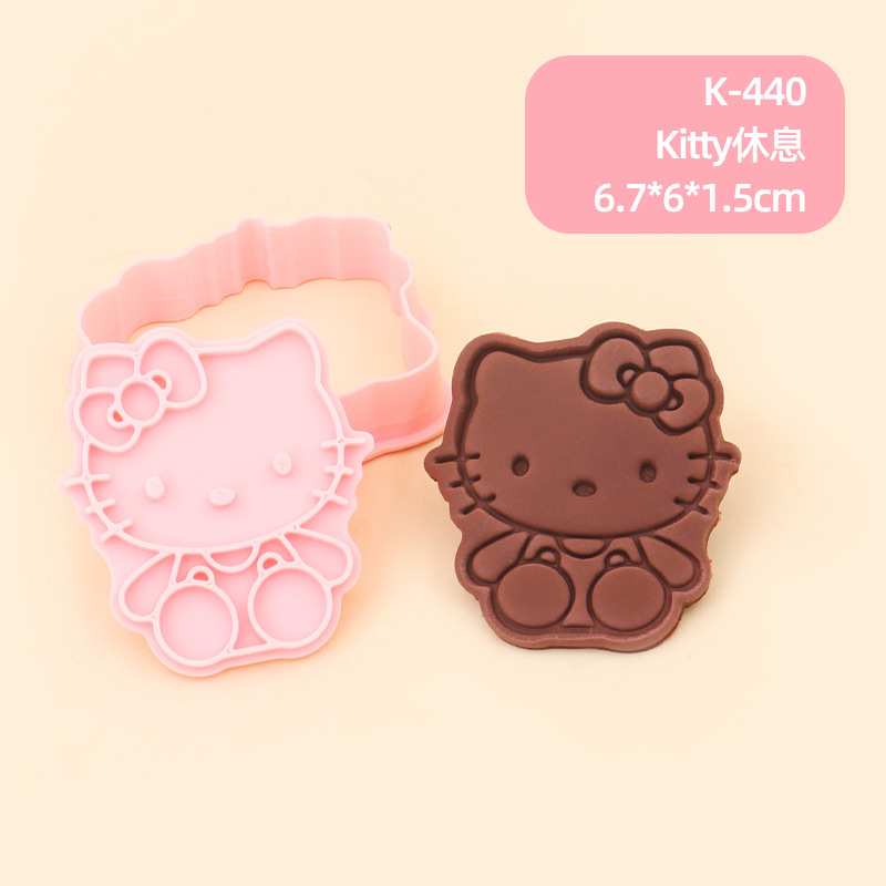 Red de celebridades con el mismo modelo de molde de galleta de mantequilla Sanrio, linda herramienta de horneado de prensa tridimensional de bricolaje para el hogar image 29