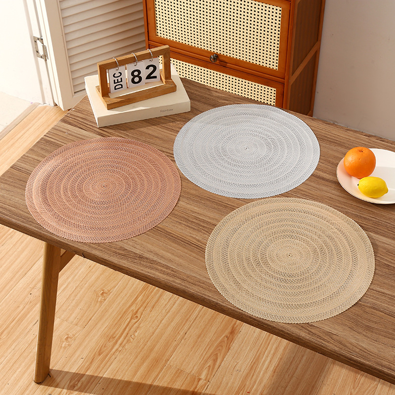 Transfronterizos románticos franceses almohadillas de comedor de PVC redondas creativas hueco simple almohadilla de aislamiento térmico almohadilla impermeable de restaurante