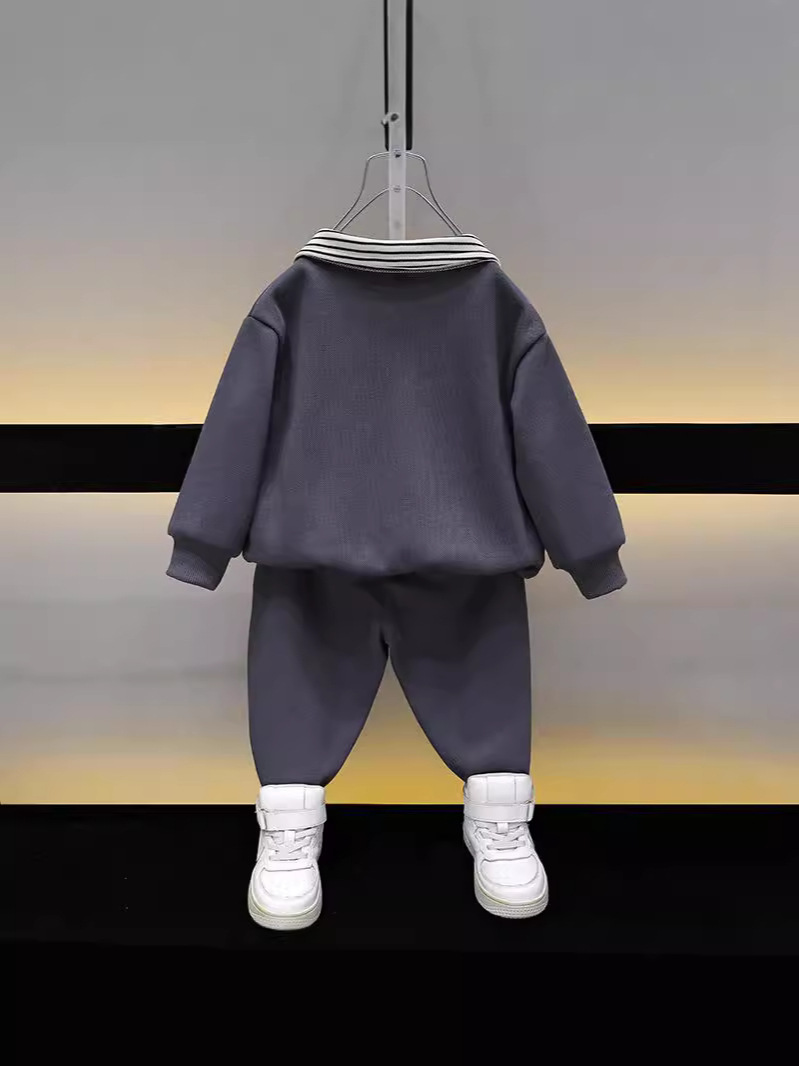 6381 Traje deportivo de primavera y otoño para niños 2025 nueva ropa de otoño para niños suéter casual de manga larga bebé otoño moda