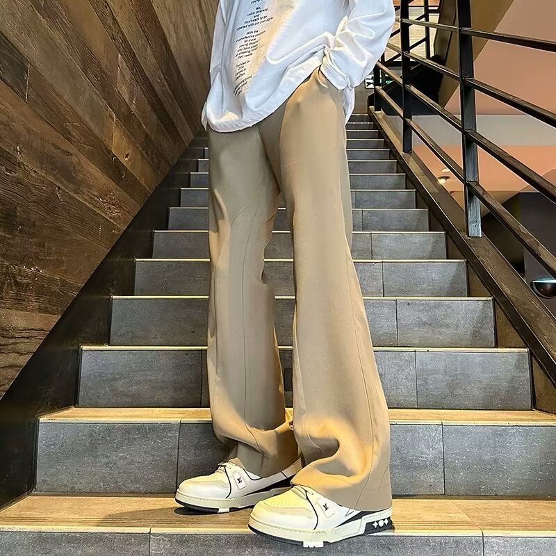 High Quality Spring Summer Autumn Micro Laxi Pants Men's Spring Trendy Brand Black Pants Loose Straight Casual Pants