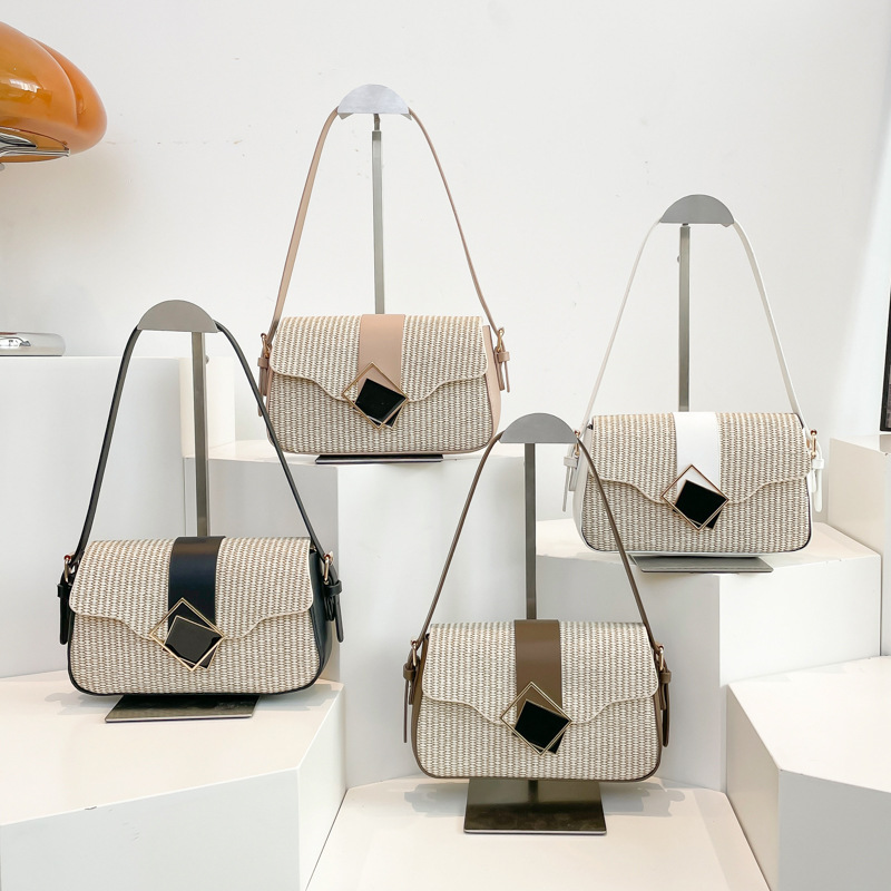 Bolso bajo la axila francés nicho nuevo estilo de primavera 2025 bolso de hombro portátil de moda simple bolso cuadrado