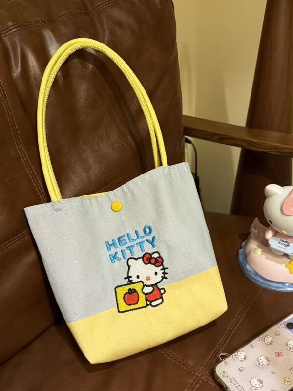 奶油kt手提包可爱高颜值女生小包刺绣包凯蒂猫新款Kitty手拎包包|undefined