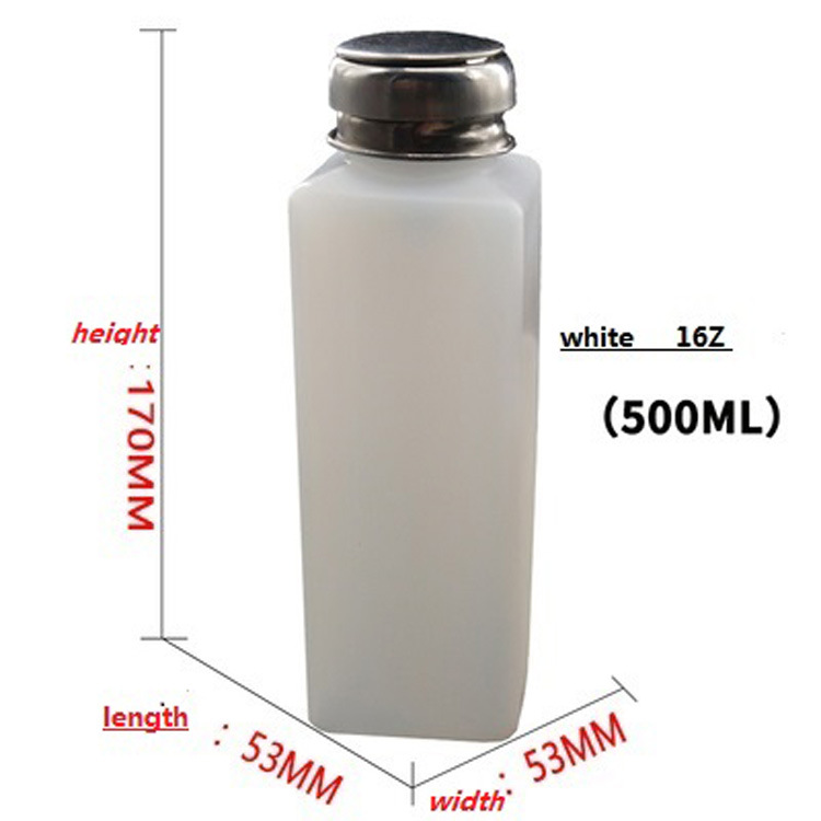 白色粉红色500ml大容量酒精瓶液体分装瓶塑料瓶压瓶泵瓶