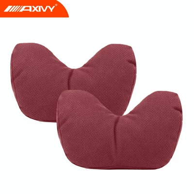 support integrated sports seat for | Waist support - two-year-warranty-2-full-size-suede-u-shaped-pillows-perforated-in-volcano-red