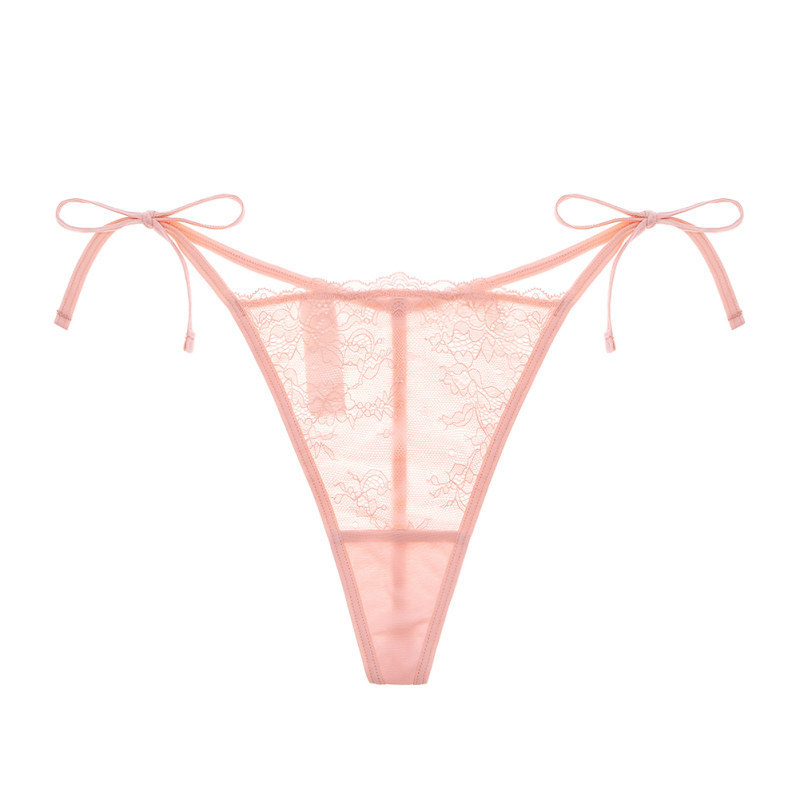 Varsbaby sexy underwear lace women's ultra-thin breathable transparent thong low waist girly bow T pants Varsbaby sexy underwear lace women's ultra-thin breathable transparent thong low waist girly bow T pants