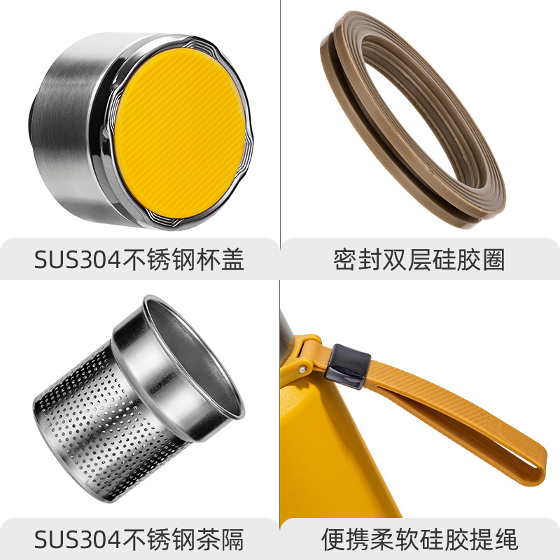 Delebel camping aislado taza de acero inoxidable estudiante gran capacidad mango hervidor té al por mayor separación