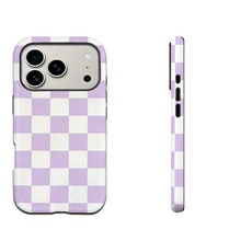 潮牌风紫白棋盘格手机壳适用iPhone15/16三星菲林二合一防摔硬壳