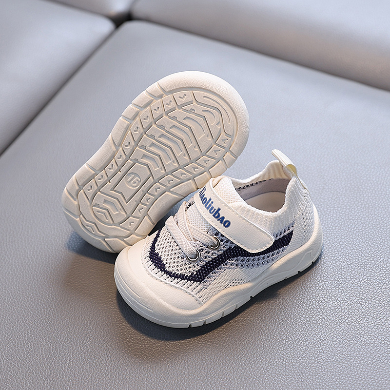 Primavera y otoño nuevos zapatos de malla para bebés zapatos para niños pequeños transpirables zapatos casuales de suela suave de tejido volador para bebés y niños pequeños zapatos para niñas