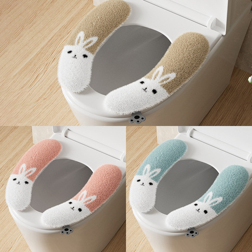 Self-adhesive toilet seat cushion winter thickened household antibacterial new style universal four-season adhesive toilet seat pad