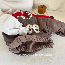 101505【儿童冬款字母刺绣夹棉棉服外套】童装一件代发包邮！