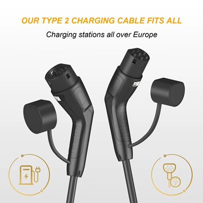 New Energy Charging 16A/32A Type2 Dual-Head Male Connector for Direct Connection to European Standard Electric Vehicle Charging Stations (Elektrikli avtomobil şarj cihazları)
