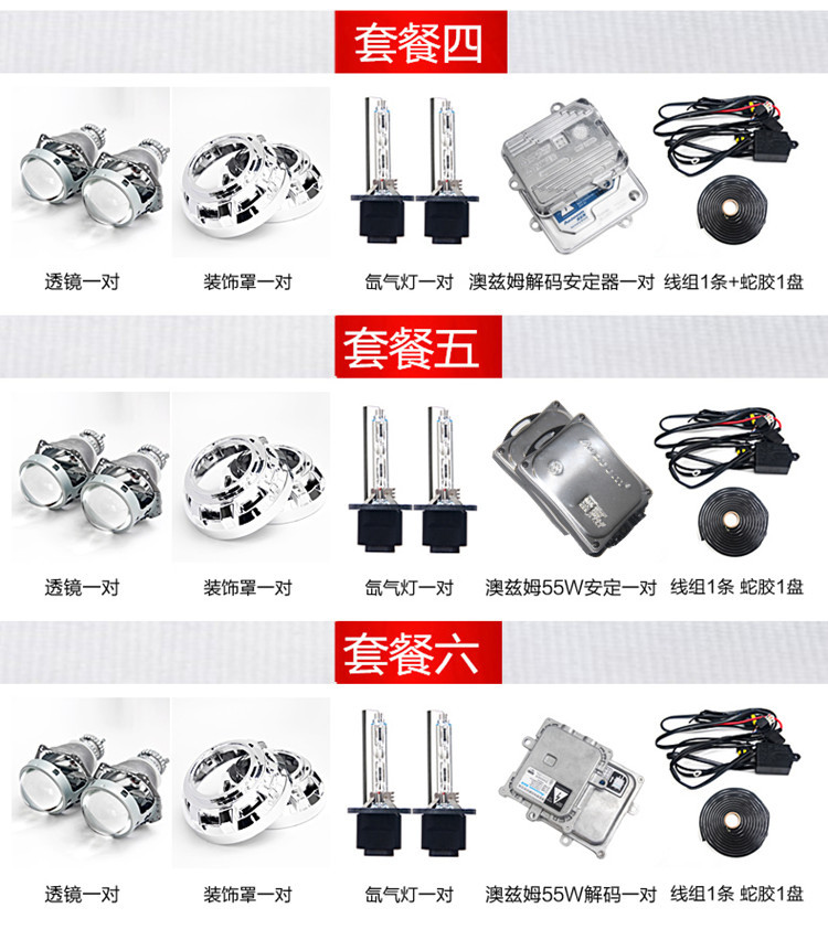 H4 H7 Bi-xenon Projector Lens LED Headlight Conversion