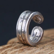 摩根银币戒指 复古硬币数字1921戒指 开口可调节金属戒指厂家批发