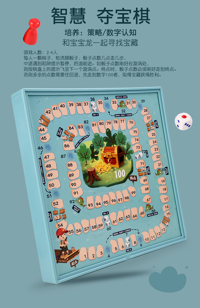 九合一多功能游戏棋跳棋飞行棋五子棋斗兽棋儿童学生益智木制玩具详情58