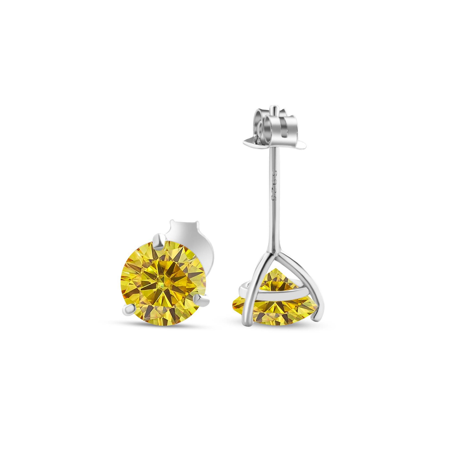 S925 pendientes de plata esterlina 2021 nuevos pendientes clásicos femeninos simple tres garras un quilate adornos pendientes de piedra de moissan