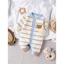 U 62041 Stripe newborn baby romper ���ƶ�����������