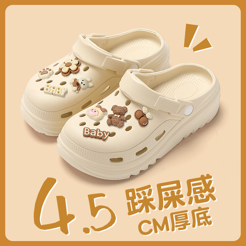 Thick-Soled Nurse Clogs 2024 Office Beach Closed-Toe Half-Slippers for Women, Comfortable, Casual and Versatile