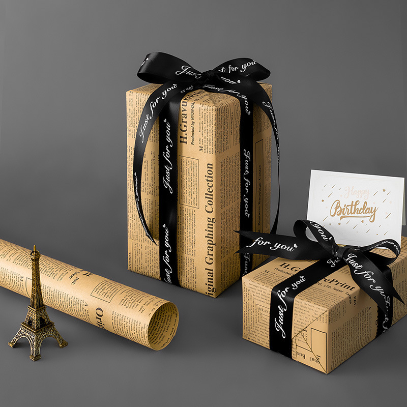 Papel de embalaje de regalos de San Valentín inglés retro papel de embalaje de regalo de cumpleaños de alta calidad papel de papel de papel de papel de papel