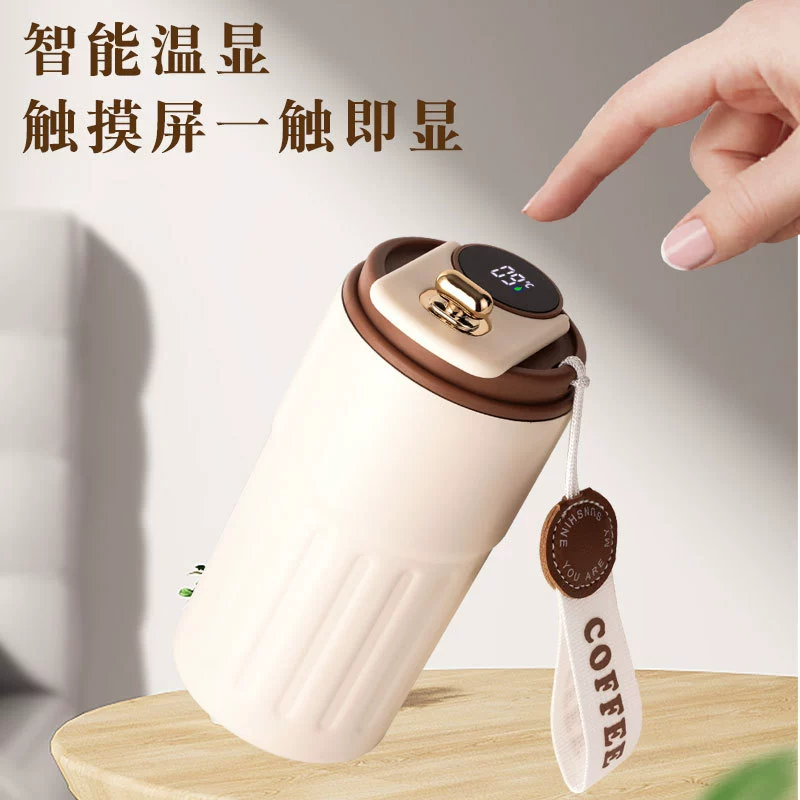 Интеллектуальный дисплей температуры, чашка-термос для кофе, нержавеющая сталь 316, модная веревка, портативная рекламная подарочная чашка с принтом логотипа
