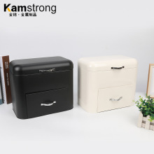 江门厂家金属面包箱铁皮复古厨房储物罐铁皮抽拉面包箱收纳