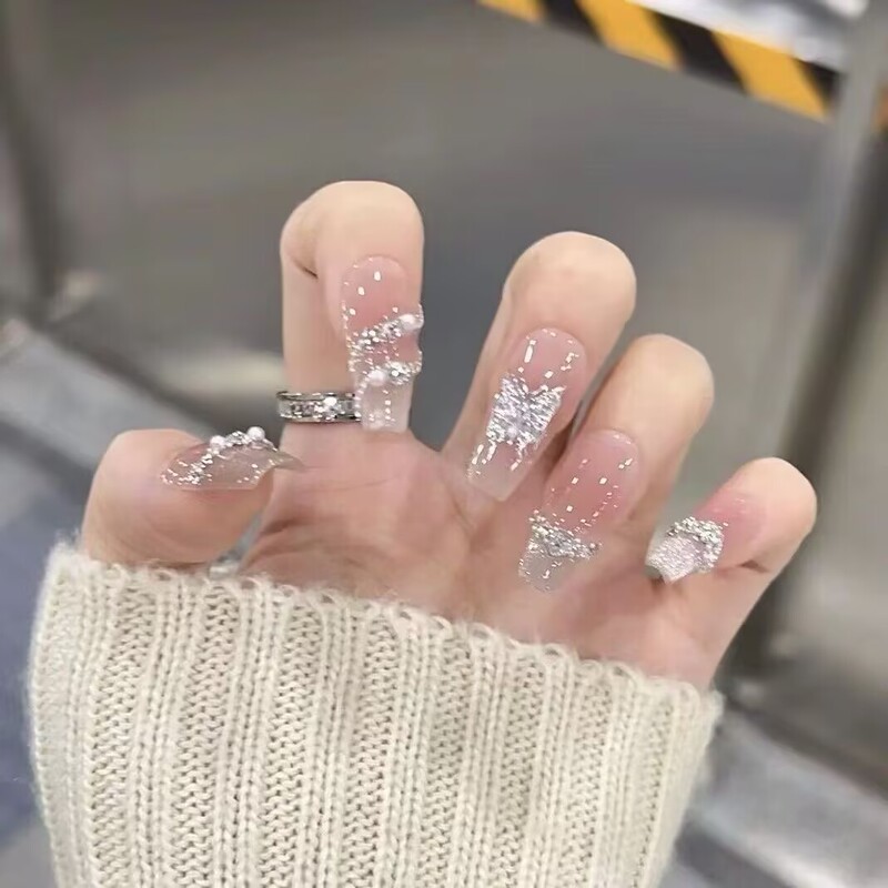 10 pieces of wearable armor long hand-applied drill nail patch nail piece finished product detachable 2025 new wearable