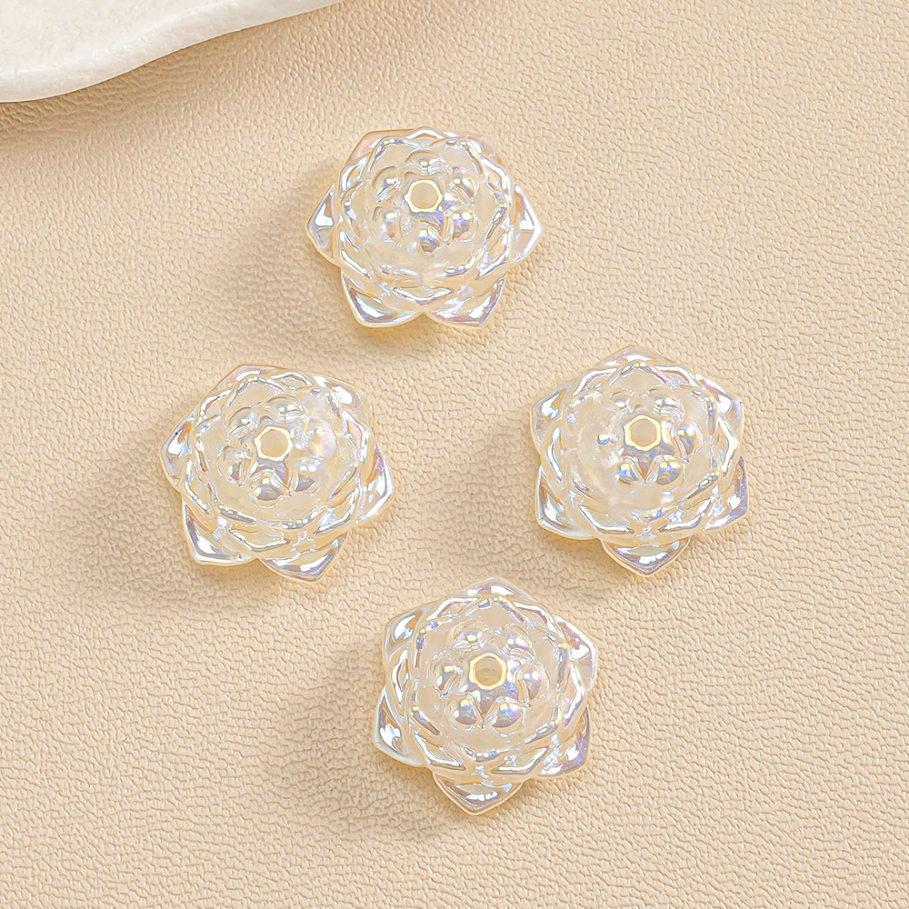 【10-20 piezas】Cuentas de Camelia y Loto 3D con Diseño de Estrella de Mar, Accesorios de Joyería, Cadena para Teléfono, Adorno Colgante para Coche