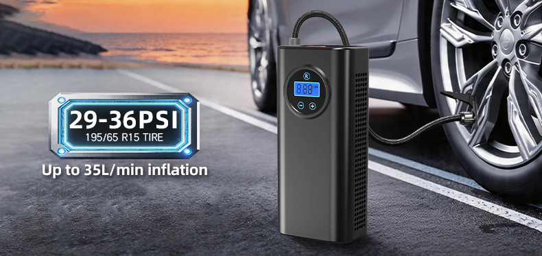 Car-Mounted Handheld Air Pump for Cars, Electric Vehicles, 12V Battery Cars, with Digital Display, Portable Air Pump