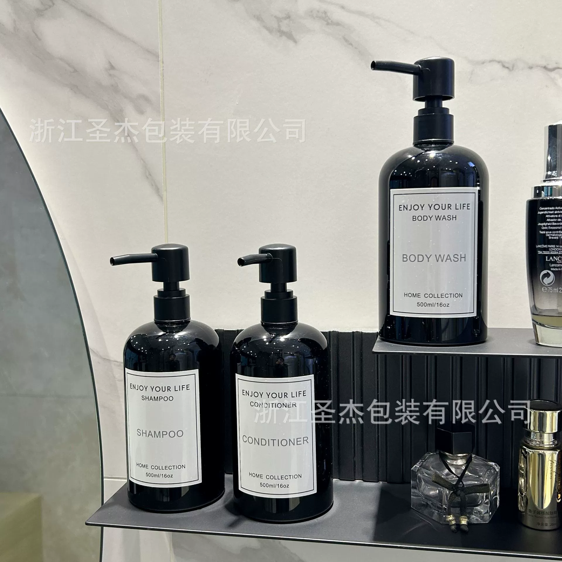 500ml Круглый плечевой пресс-бутылка шампунь Бутылка Бутылка для геля для душа для ухода за волосами Бутылка ПЭТ Косметика Упаковочная бутылка