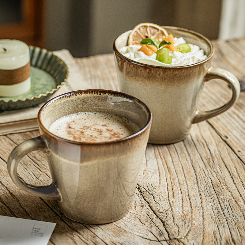 Amazon vintage taza de agua 2024 nuevo color de la serie de tazas de café de cerámica regalo taza de color de taza de menú de gradiente
