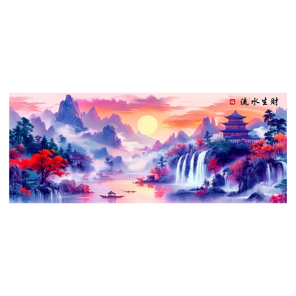 Mona Lisa Real bordado cruzado púrpura Yun Danxia-Liushui Shengcai nuevo estilo chino gran auspicioso buen bordado de hilo simbólico image 5