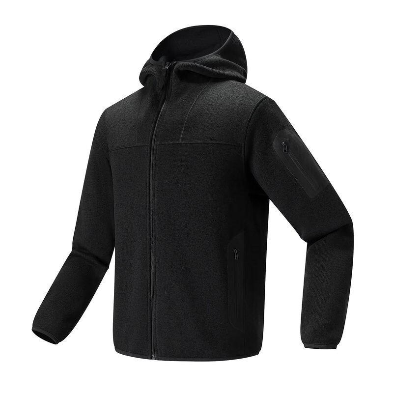 Outdoor Mountain-Style Unisex Couple's Jacket, Windproof and Warm, Casual Fleece Jacket with Laminated Pockets, Sports Hooded Coat
