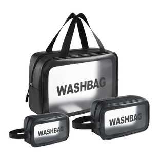 Pu Frosted Three-Piece Toiletries Bag Waterproof Beach Bag Travel Toiletries Storage Bag Casual Cosmetic Bag Wholesale