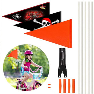 New Cross-Border Stroller Safety Flag Amazon Bicycle Safety Riding Equipment Streamer Flag Triangle Reflective Flag