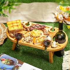 実木ピクニック折り畳みテーブル屋外キャンプワインテーブル家庭用携帯キャンプ小さなテーブルミニパントレイテーブル