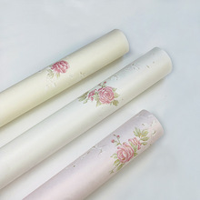 浅粉色3D田园小碎花墙纸 卧室客厅婚房酒店 温馨简约玫瑰小花壁纸
