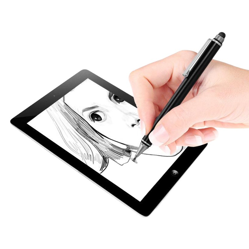 Ventas de fábrica gancho pluma capacitiva 2-en-1 cabeza de pegamento conductor transparente lechón escritura punto suave máquina de lectura de la pantalla táctil de la pluma