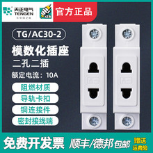 天正 TG/AC30-2 10A模數化插座 模塊插座2插配電箱導軌式電源插座