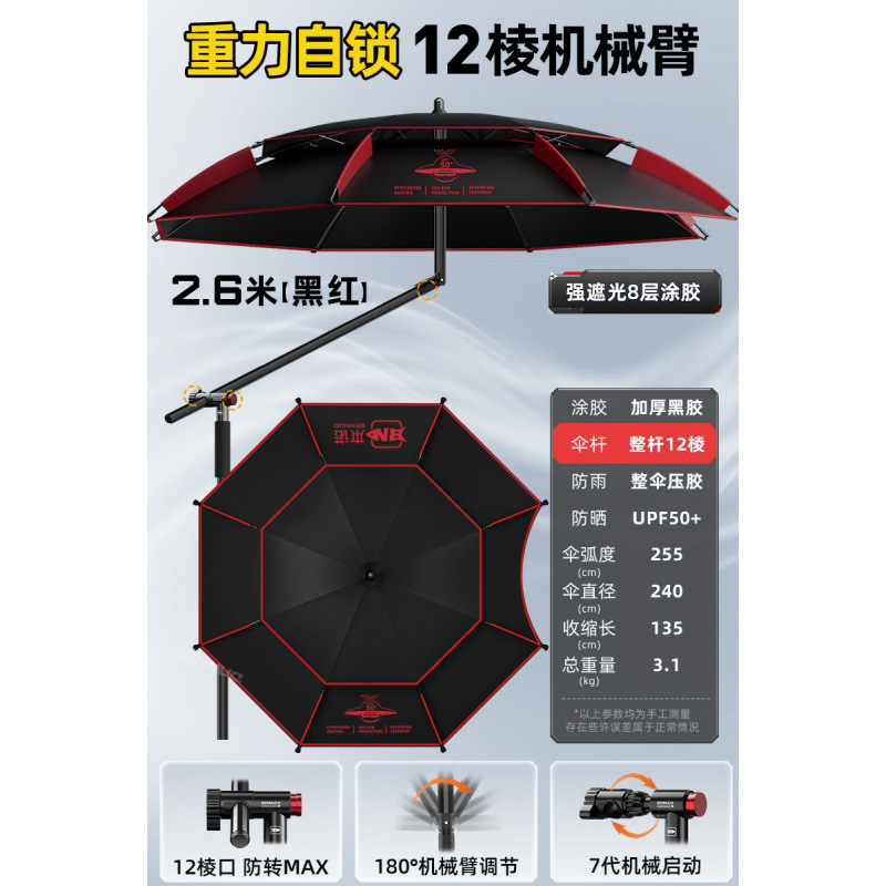 Paraguas de pesca 2025 nuevo paraguas de pesca al aire libre paraguas de muletas de lluvia contra el sol